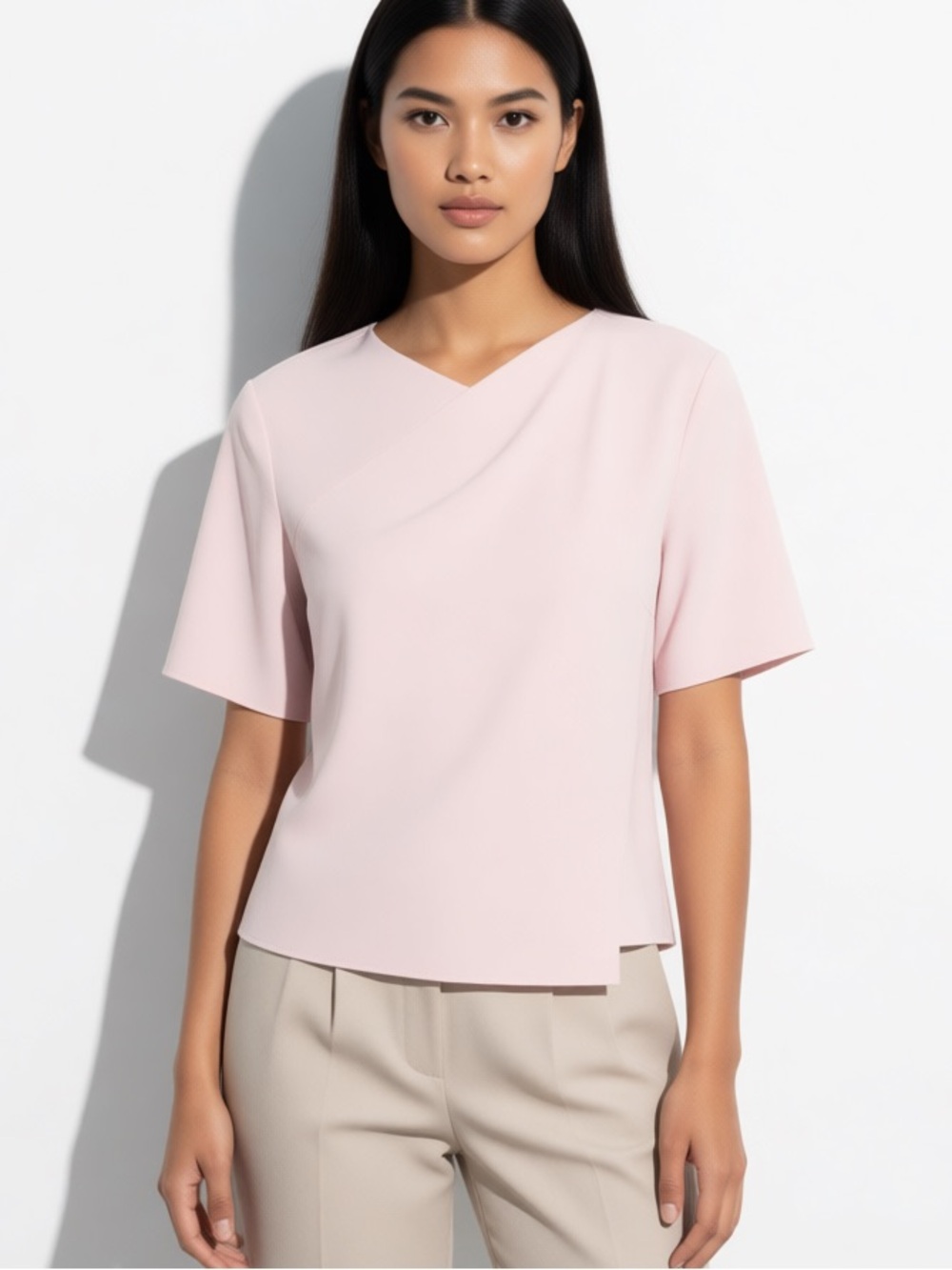 Carlisle Blush Pink Layered Front Blouse